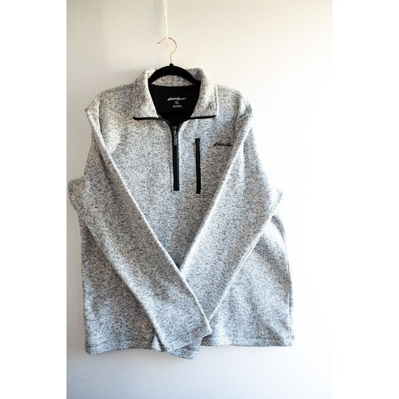 Eddie Bauer L 1/4 zip gray space dye jacket sweatshirt L gorpcore casual athleis - Picture 1 of 8